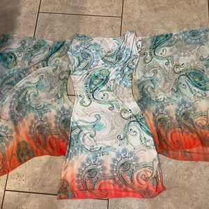 Off shoulder Colorful Paisley Dress -lady lol Paris